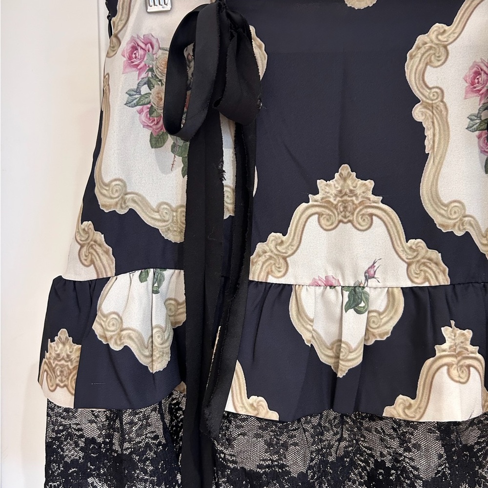 REVOLVE Rose Black and Cream Mini Skirt - Picture 5 of 11